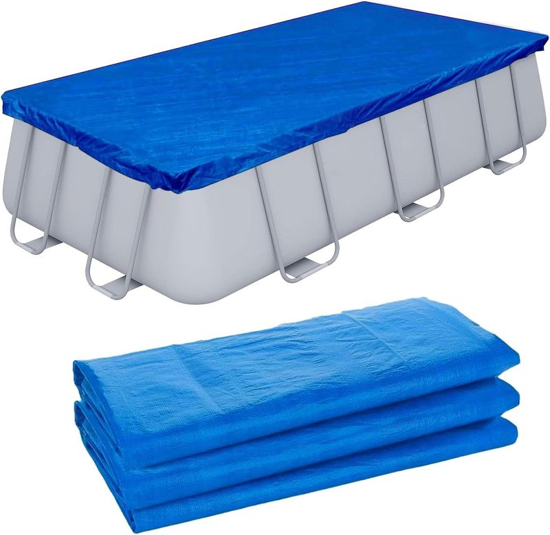 Prostokątna pokrywa basenu 300x200 cm, składana plandeka na basen.