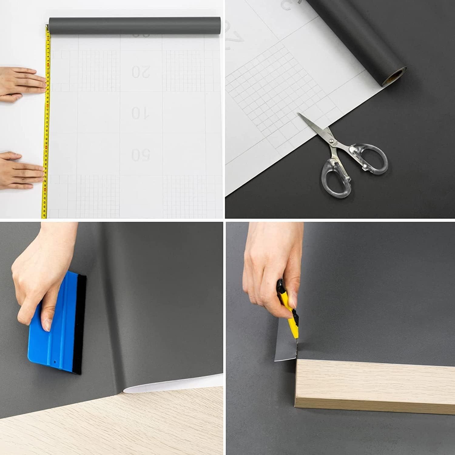 Hode Szara Folia Samoprzylepna do Mebli Matowa 90 x 600 cm