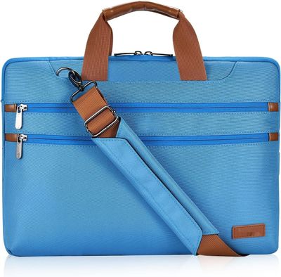 LONMEN Torba na laptop 17,3 cala wodoodporna, z uchwytem i paskiem.