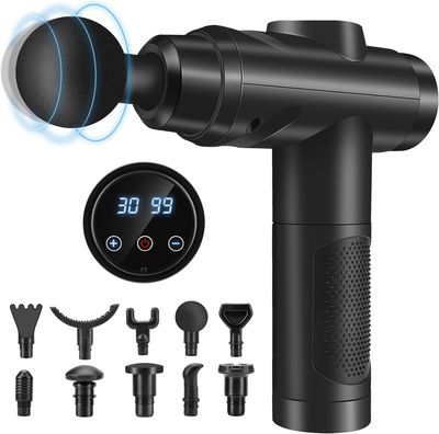 Pistolet do masażu, Masażer 30 prędkości, LCD, 10 głowic, cichy.