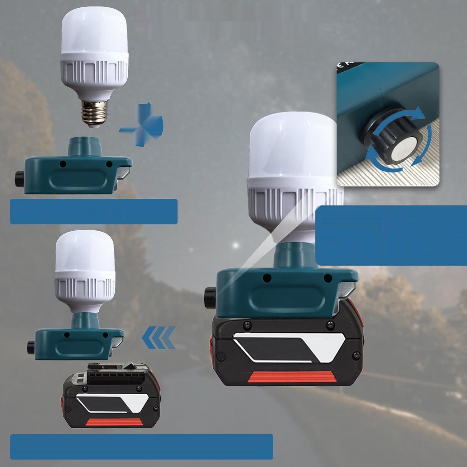 Przenośna lampa JJXNDO 18V 12W 1500lm 6500K (bez akumulatora)