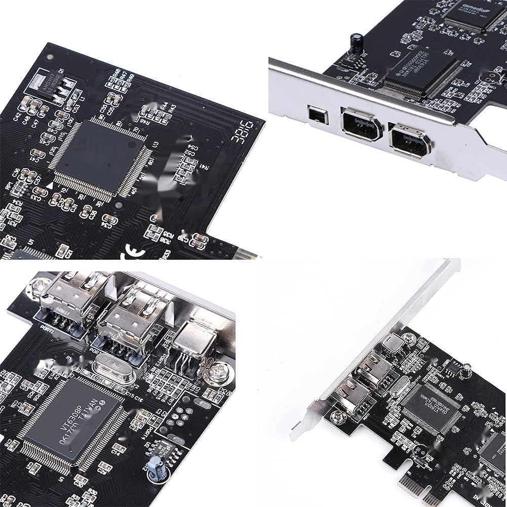 Cuifati PCIe, Kontroler Adapter IEEE 1394, 4 Porty (3x6 Pin, 1x4 Pin).