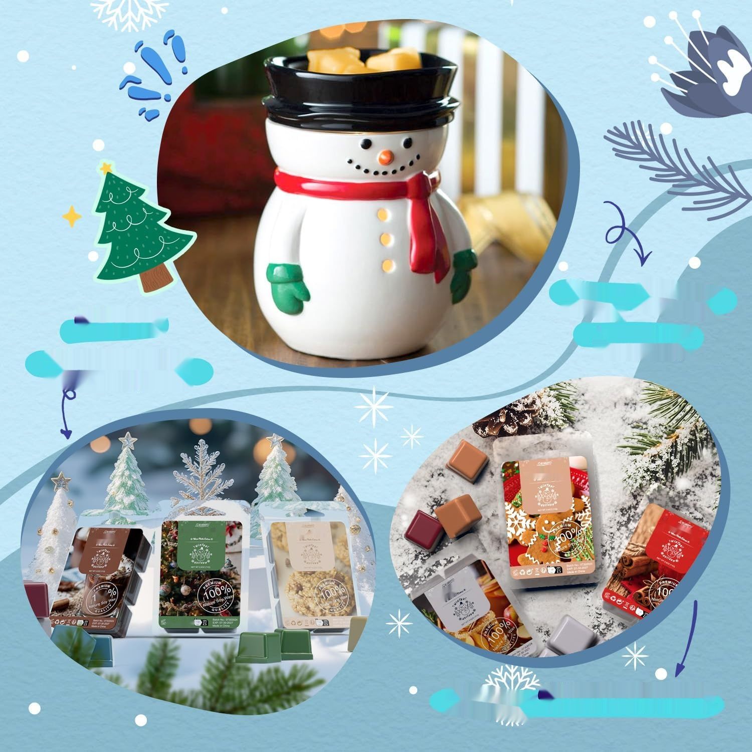 Salubrito Winter Wosk do Kominka, Sojowe Kostki Zapachowe, Prezent dla Kobiet