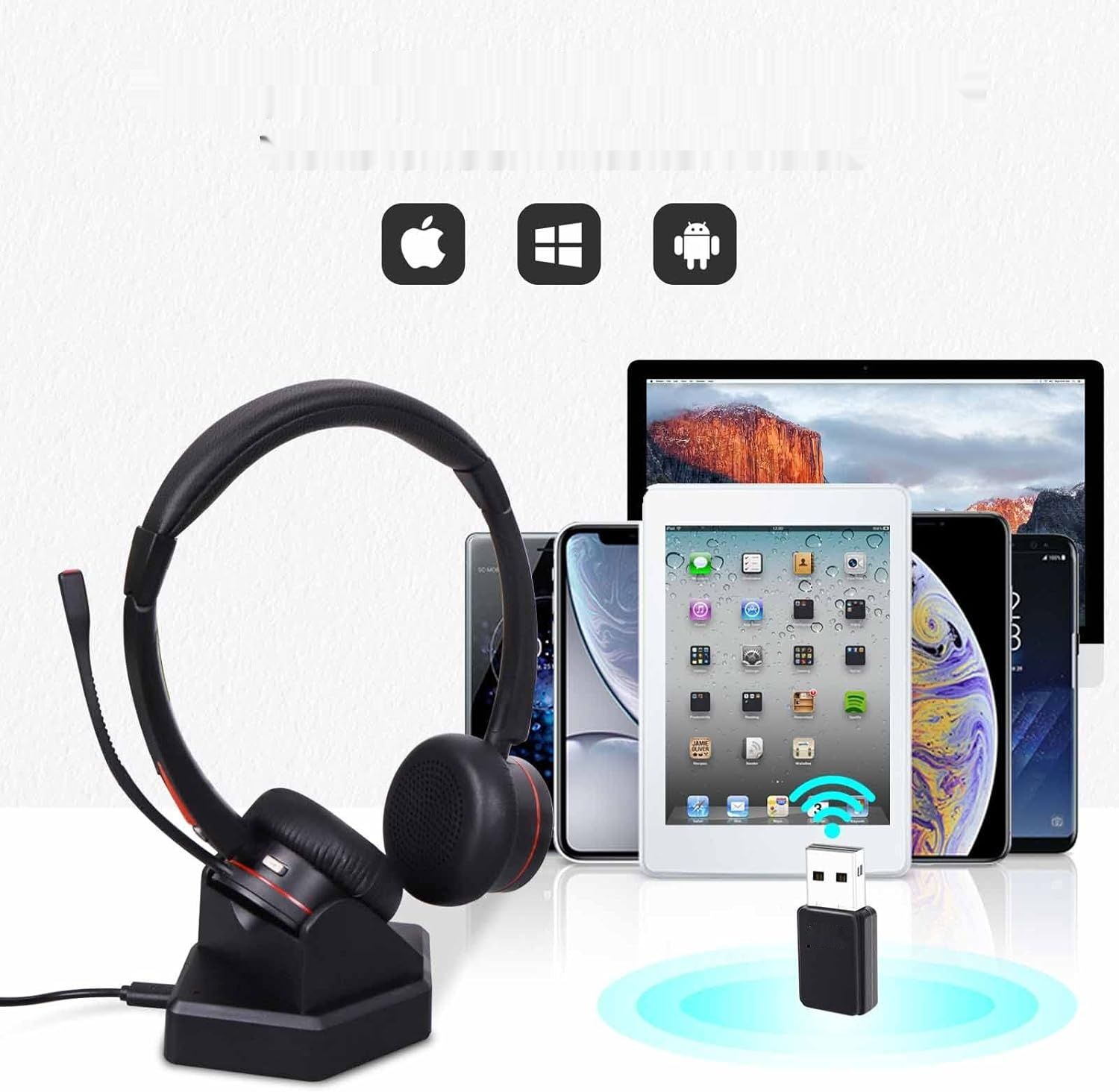 Mairdi Bezprzewodowy Zestaw Słuchawkowy z Mikrofonem, Bluetooth 5.0