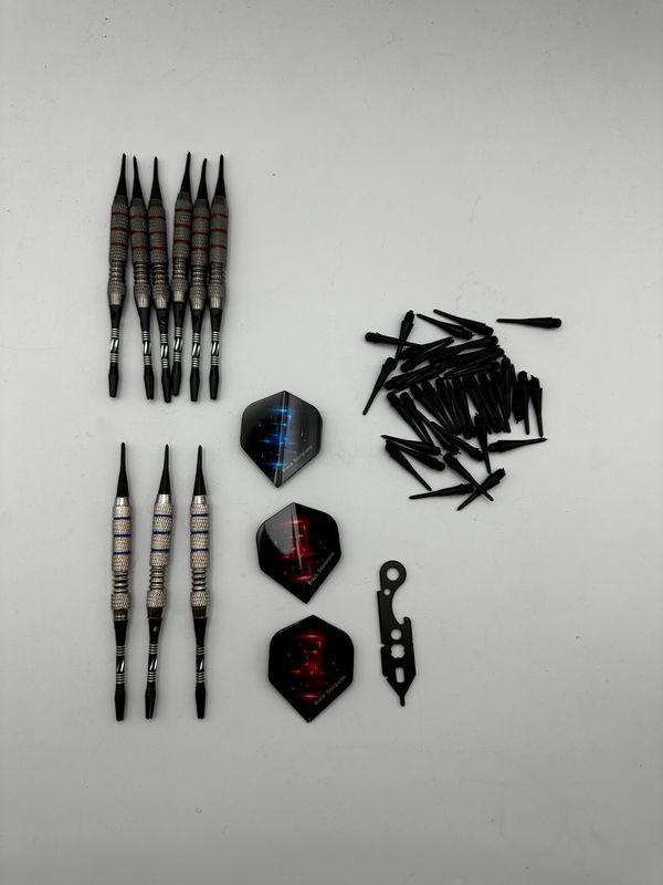 Kuli Flechette Groty 18g z 9 piórami i 40 wierzchołkami, zestaw do tarczy.