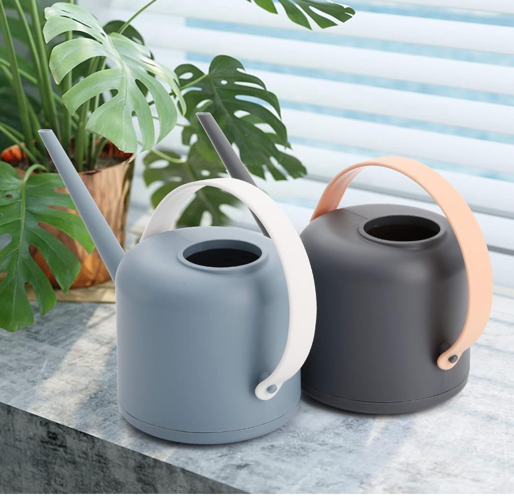 ZENFUN Konewka do podlewania roślin domowych, 1,8 l, plastikowa, niebieska.