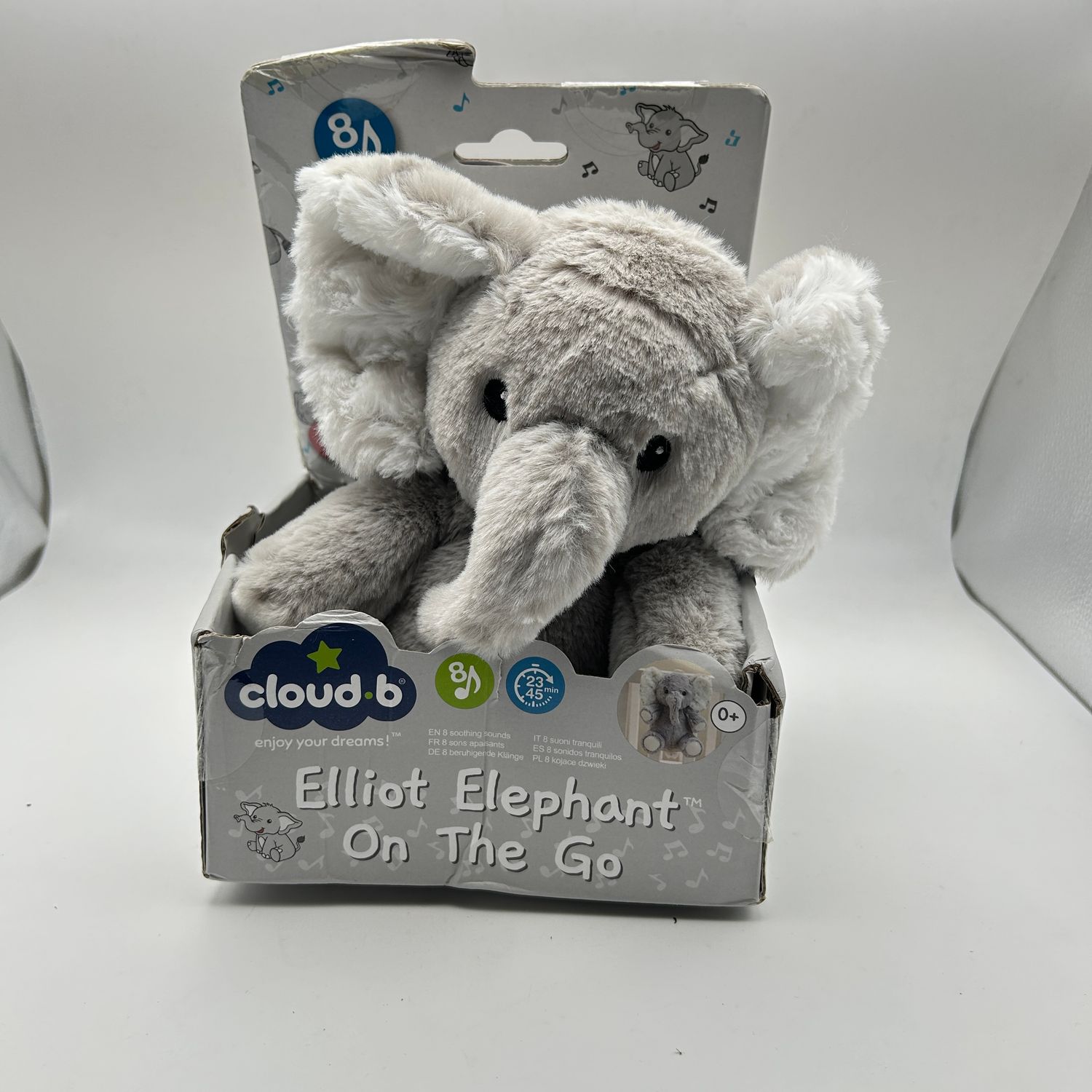 Przytulanka z pozytywką Cloud-b szary słonik