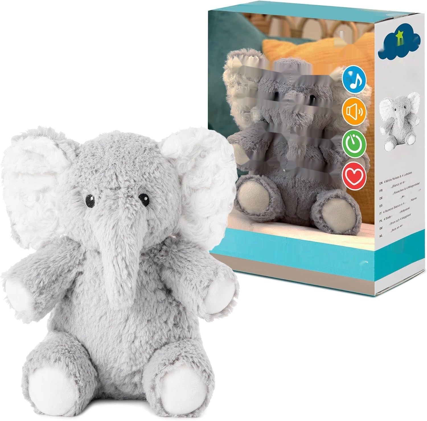 Przytulanka z pozytywką Cloud-b szary słonik