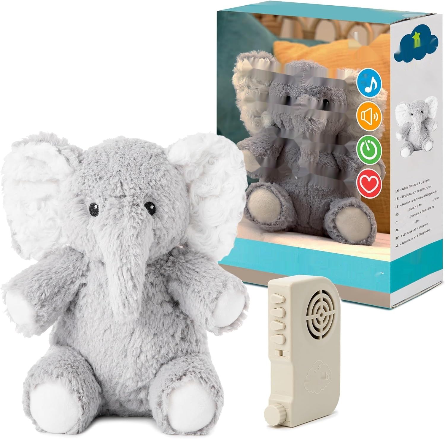 Przytulanka z pozytywką Cloud-b szary słonik