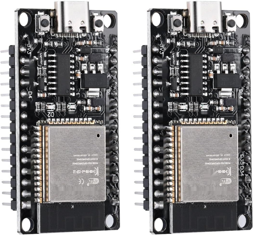 2 Zestawy ESP32S i Adapter Terminalowy, NodeMcu ESP32 Wroom 32 WLAN WiFi BT CH340