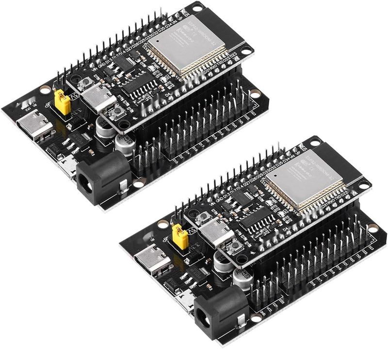 2 Zestawy ESP32S i Adapter Terminalowy, NodeMcu ESP32 Wroom 32 WLAN WiFi BT CH340