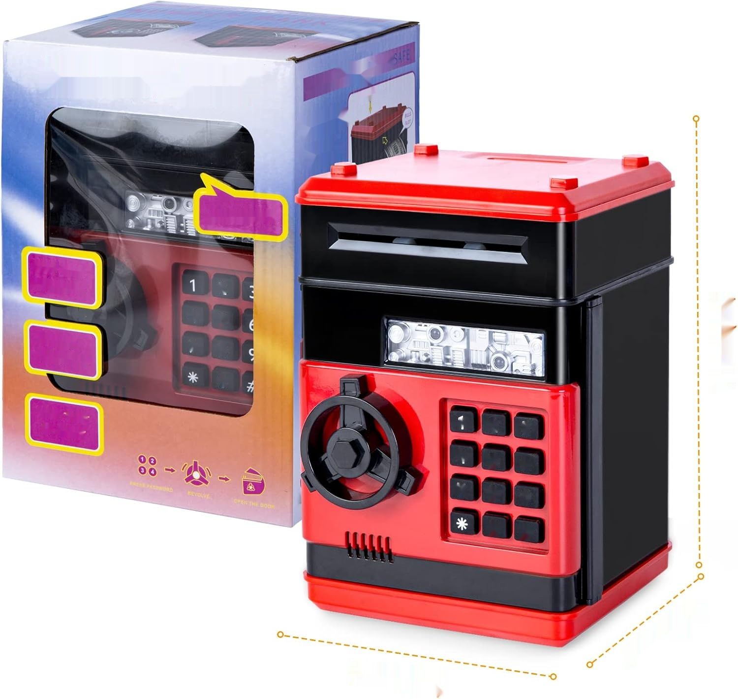 Highttoy Elektroniczna kasetka na monety, skarbonka dla dzieci