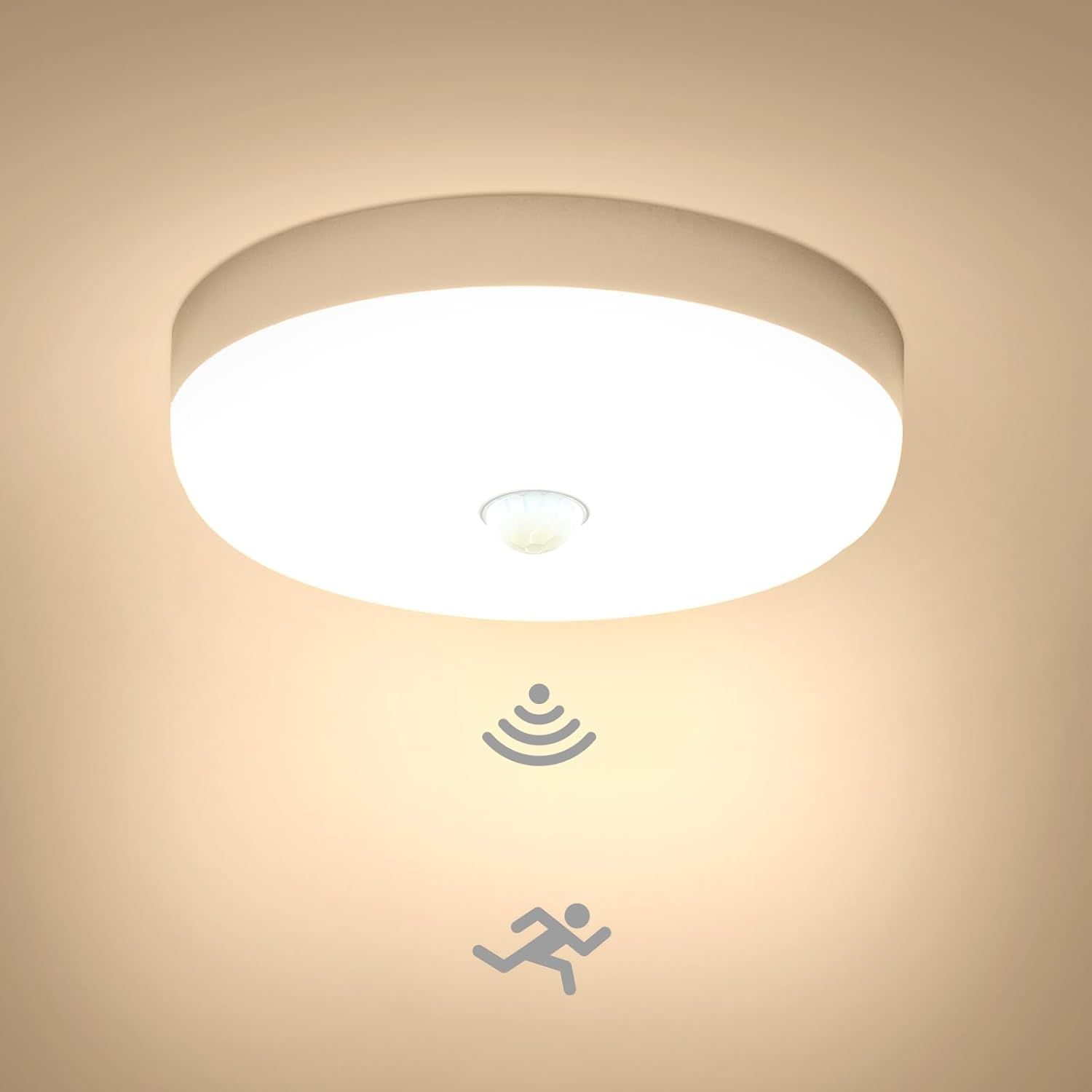 Combuh Lampa LED z czujnikiem ruchu, 15W, 3000K, 1500lm, IP56.