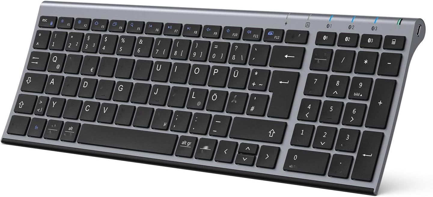 iClever Klawiatura Bluetooth, 3 Kanały, Ładowalna, Windows/Chrome/Mac