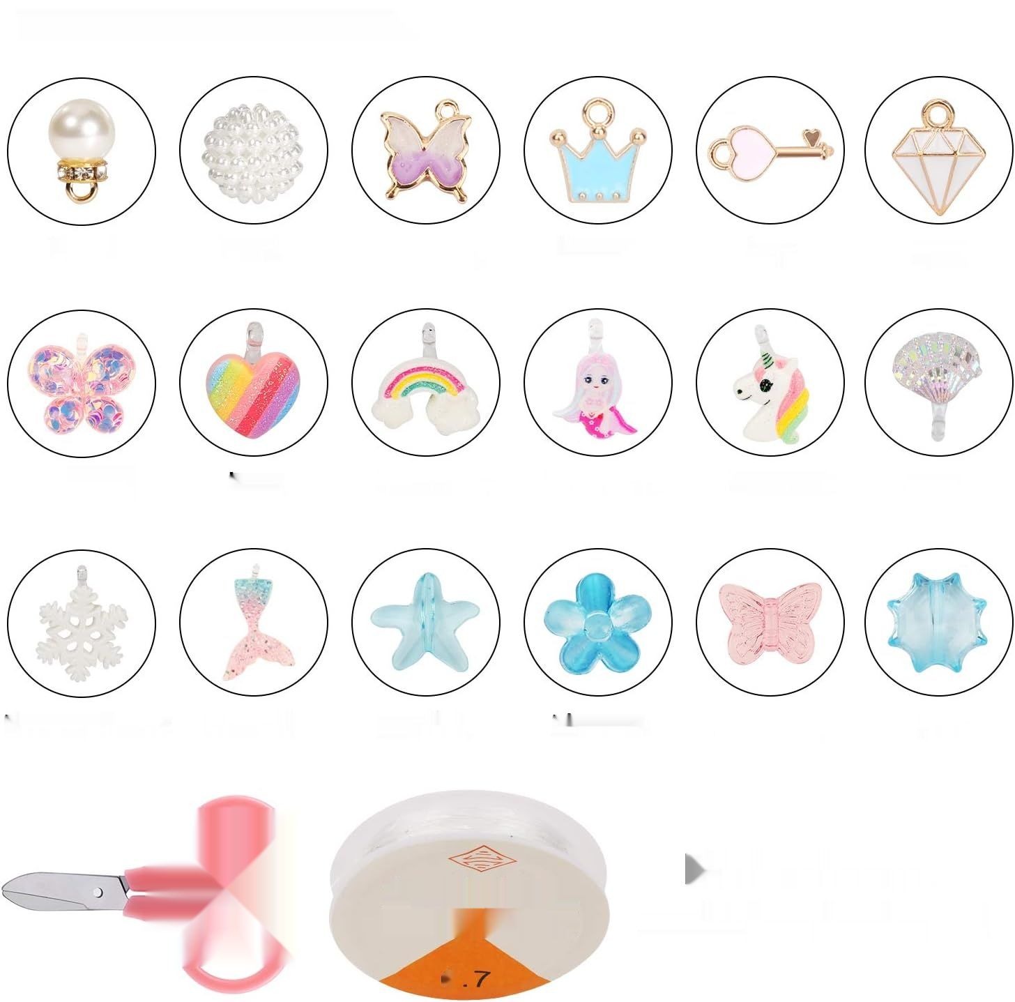 Zestaw HIFOT, biżuteria dla dzieci, 400 sztuk, naszyjnik, bransoletka