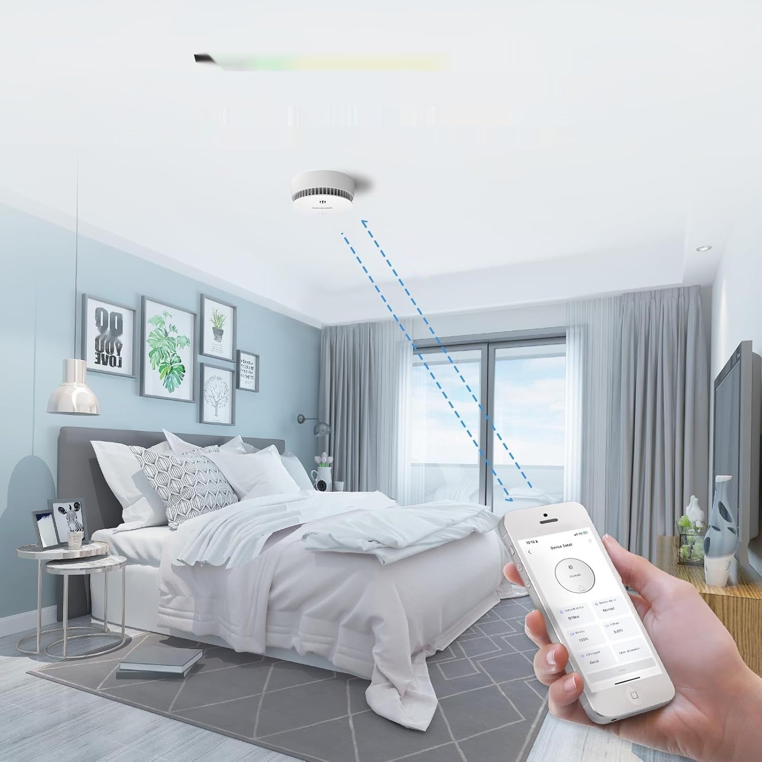 WLAN Czujnik Dymu Wisualarm Home Security TÜV EN 14604 (Zestaw 1 szt.)