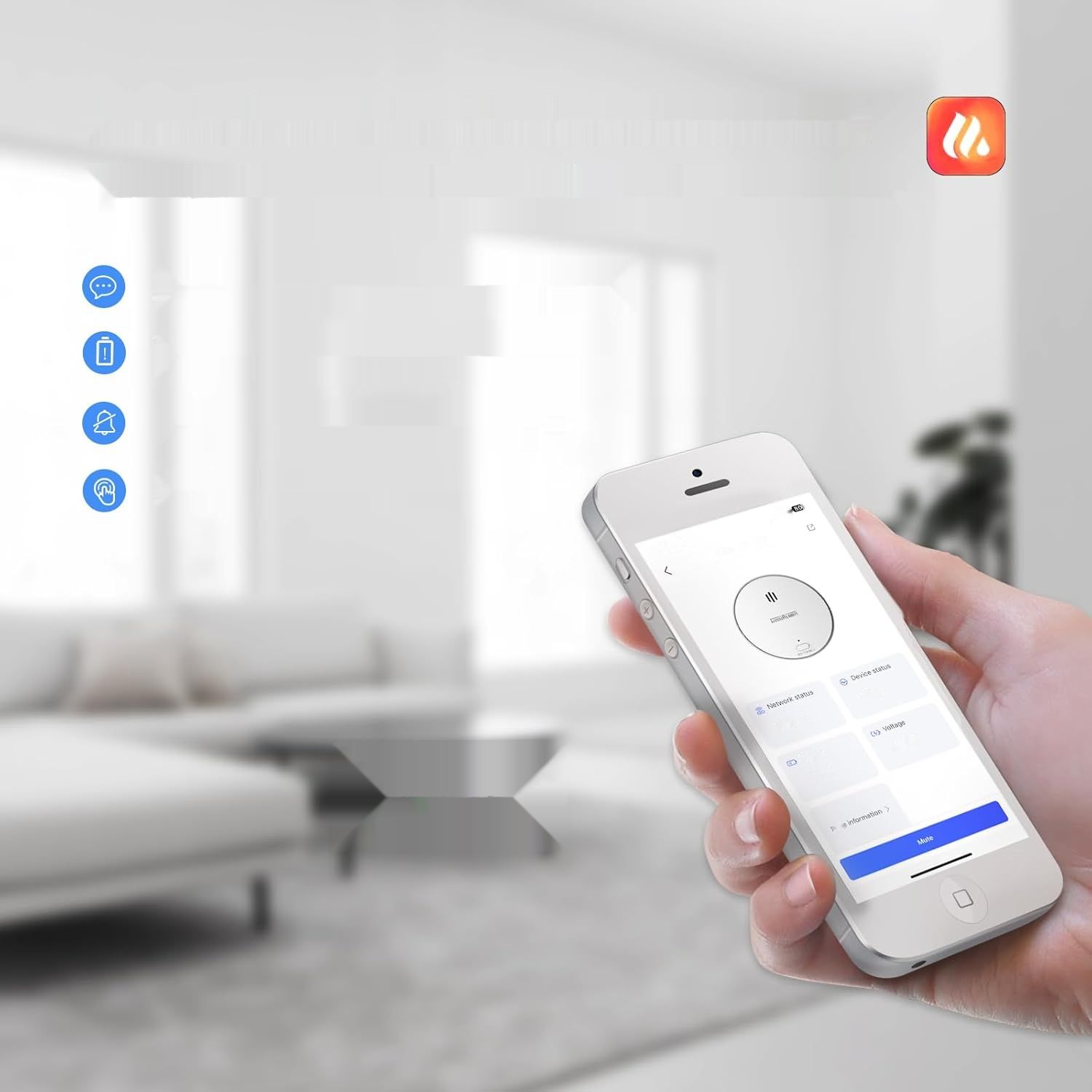 WLAN Czujnik Dymu Wisualarm Home Security TÜV EN 14604 (Zestaw 1 szt.)