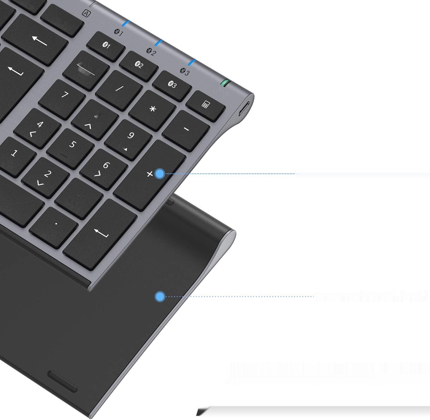 iClever Klawiatura Bluetooth, 3 Kanały, Ładowalna, Windows/Chrome/Mac