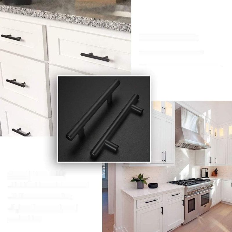 goldenwarm Uchwyty Steggriff Czarny Stal 128mm Zestaw 5 sztuk