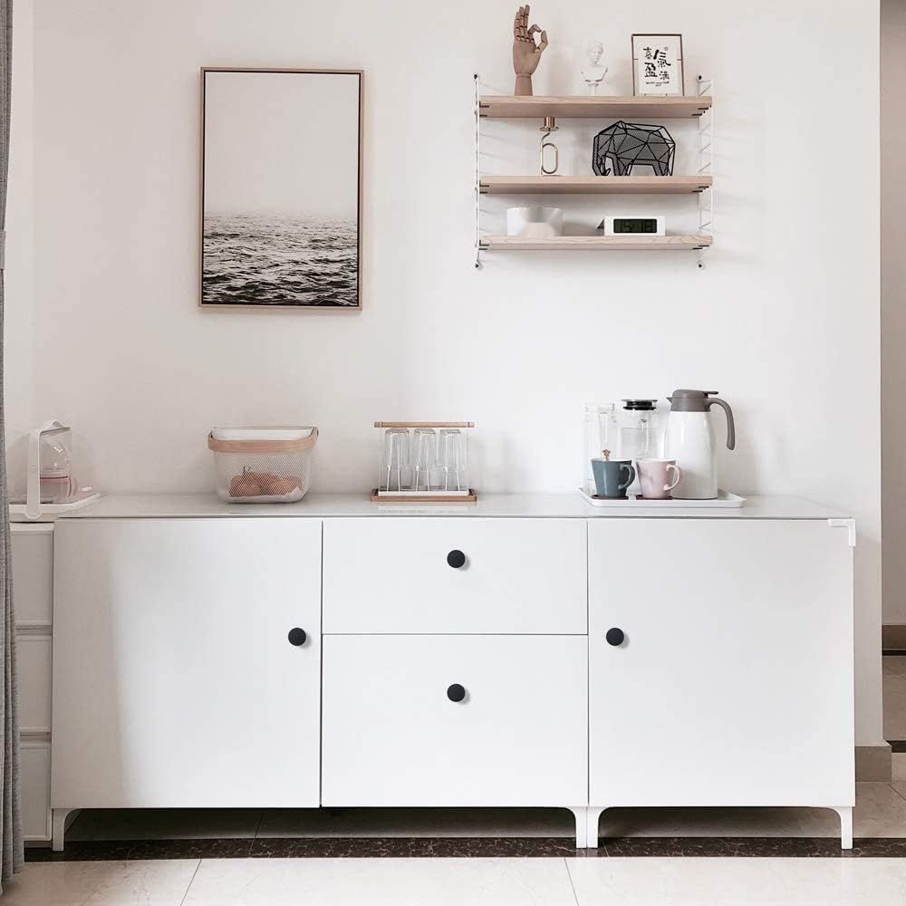 Goldenwarm 5 sztuk uchwytów kuchennych czarne, gałki Vintage LS9189BK.