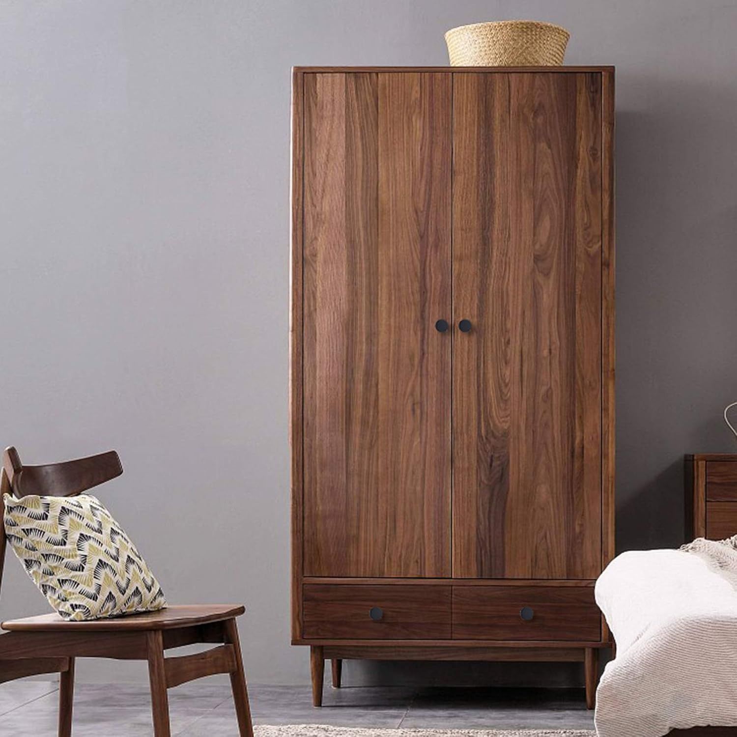 Goldenwarm 5 sztuk uchwytów kuchennych czarne, gałki Vintage LS9189BK.