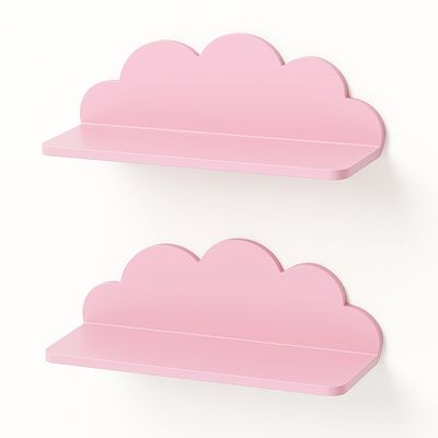 Toski Etagere Ścienna Zestaw 2, 26cm Chmurki Półka, Łatwa do Czyszczenia
