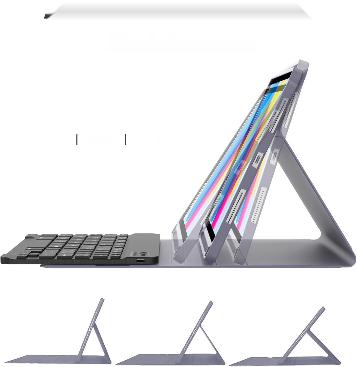 JADEMALL Klawiatura iPad 10. generacji, Włoska QWERTY Bluetooth, Fioletowa