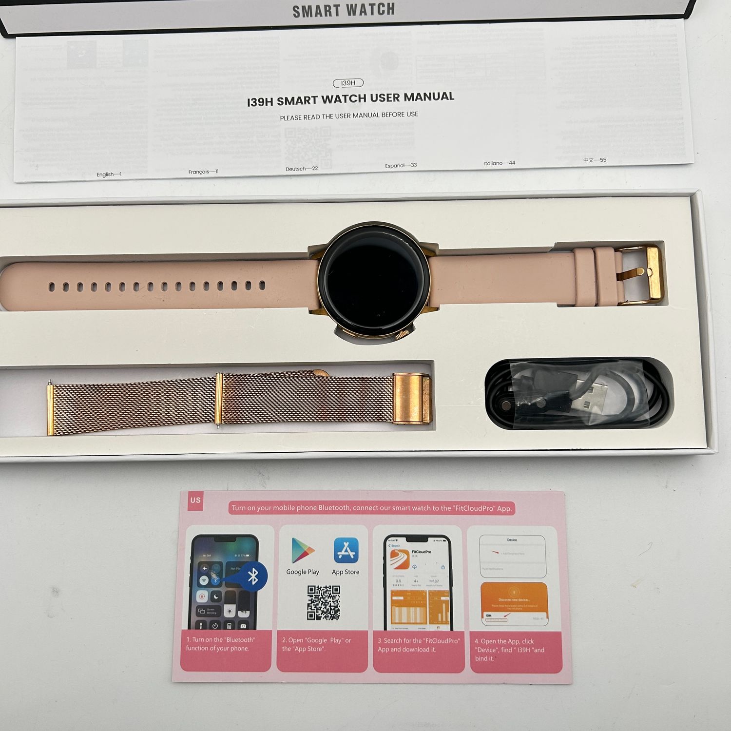 Smartwatch damski 1,32&quot; Tętno Sen 3 pasek Wodoodporny dla iOS Android