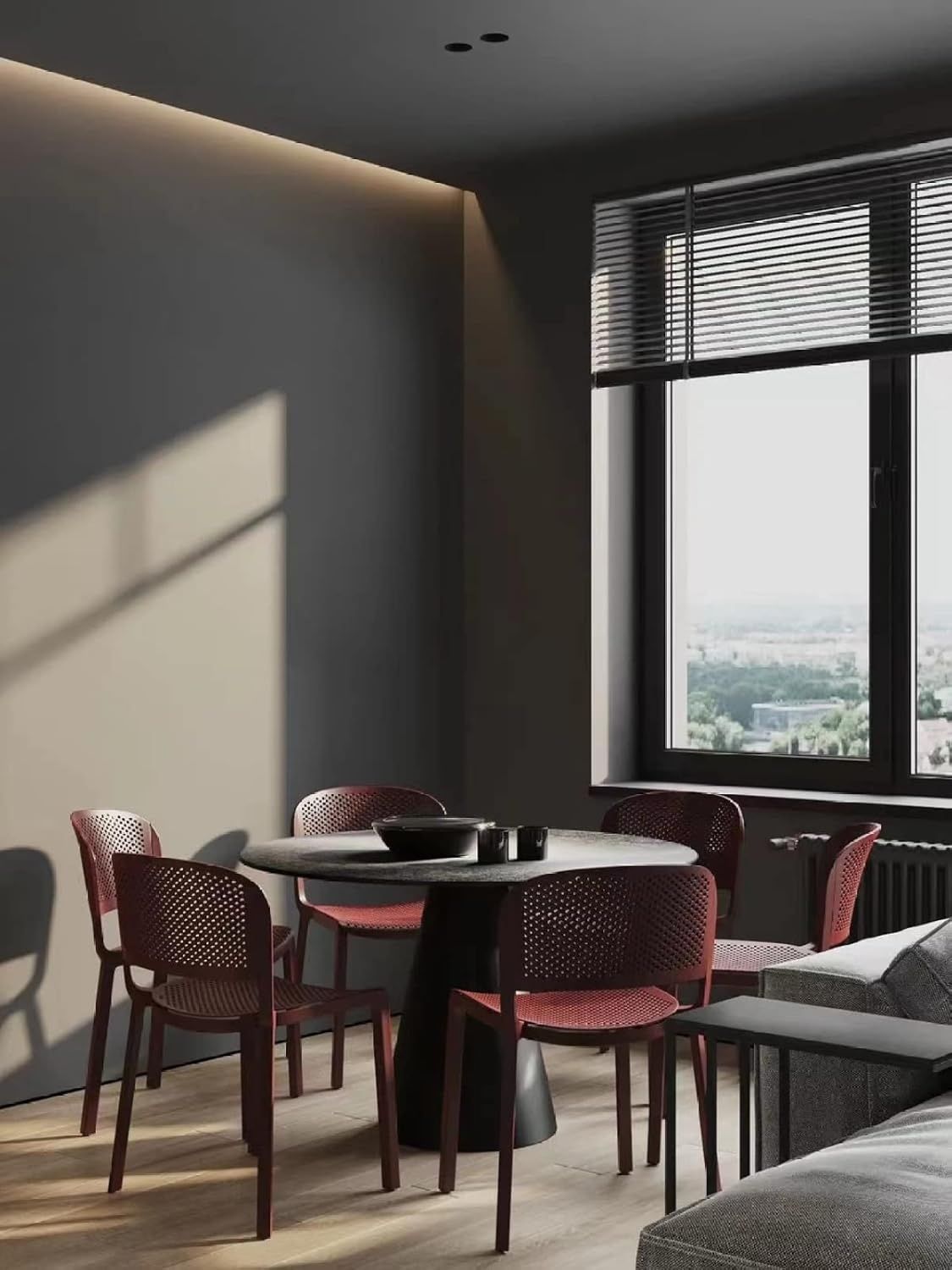 Bordiura tapetowa PCV, samoprzylepna, 5 cm x 500 cm, ciemnoszara, matowa