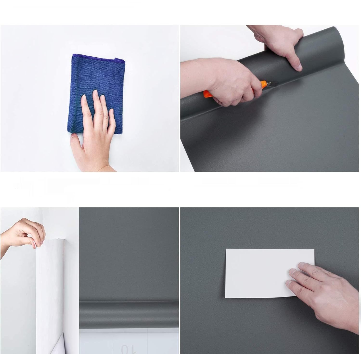 Bordiura tapetowa PCV, samoprzylepna, 5 cm x 500 cm, ciemnoszara, matowa