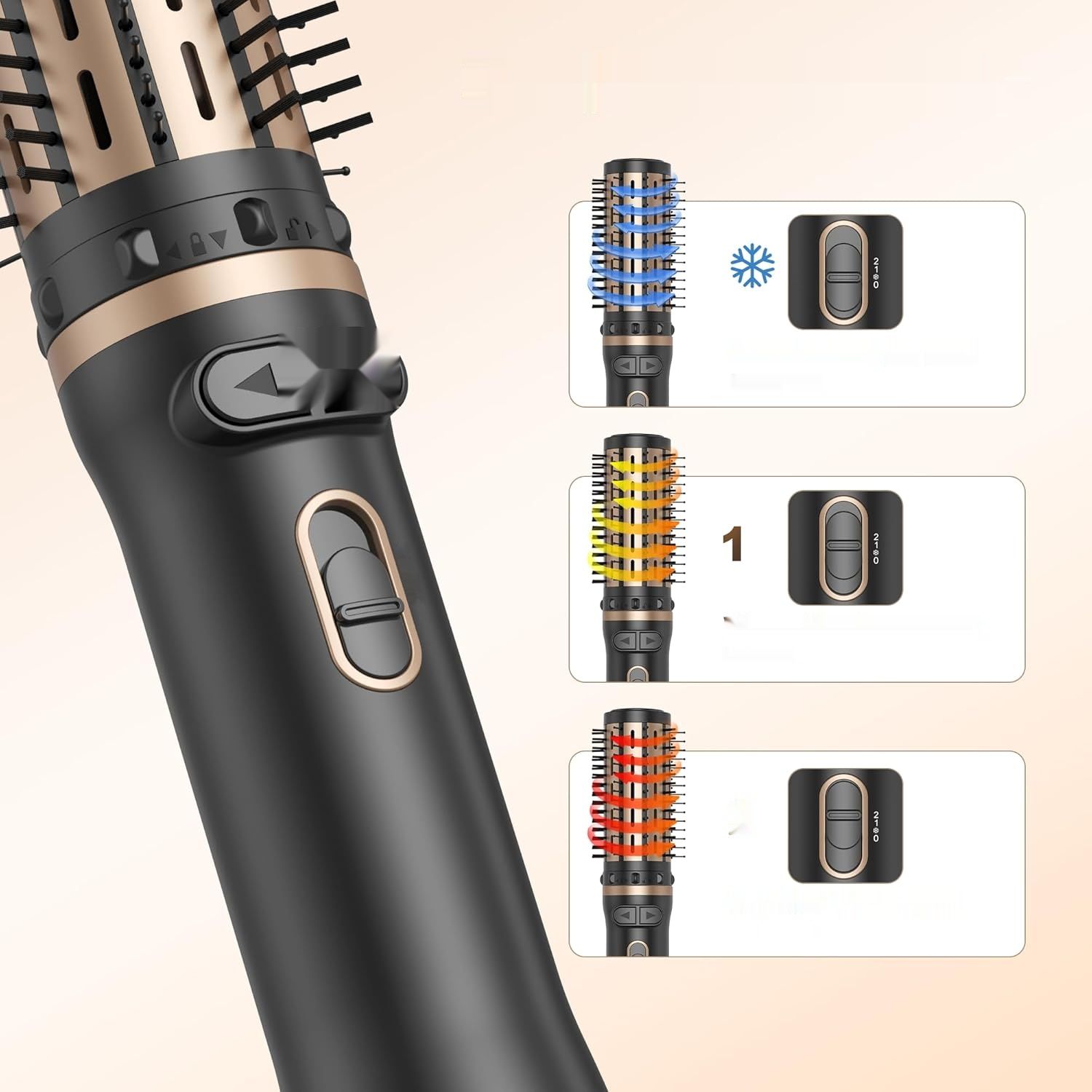 Obrotowa Szczotka do Włosów 3 w 1 z 2 szczotkami 38mm i 50mm