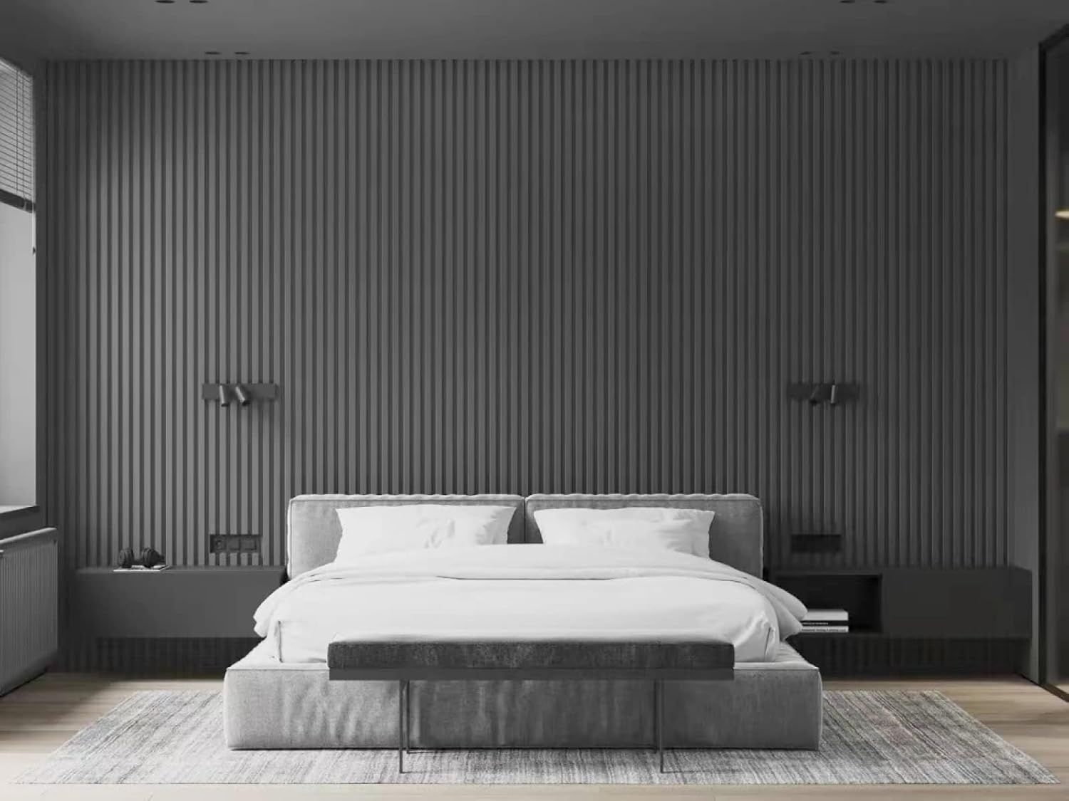 Bordiura tapetowa PCV, samoprzylepna, 5 cm x 500 cm, ciemnoszara, matowa