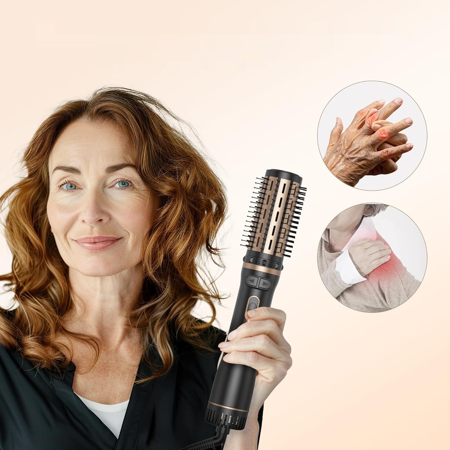 Obrotowa Szczotka do Włosów 3 w 1 z 2 szczotkami 38mm i 50mm