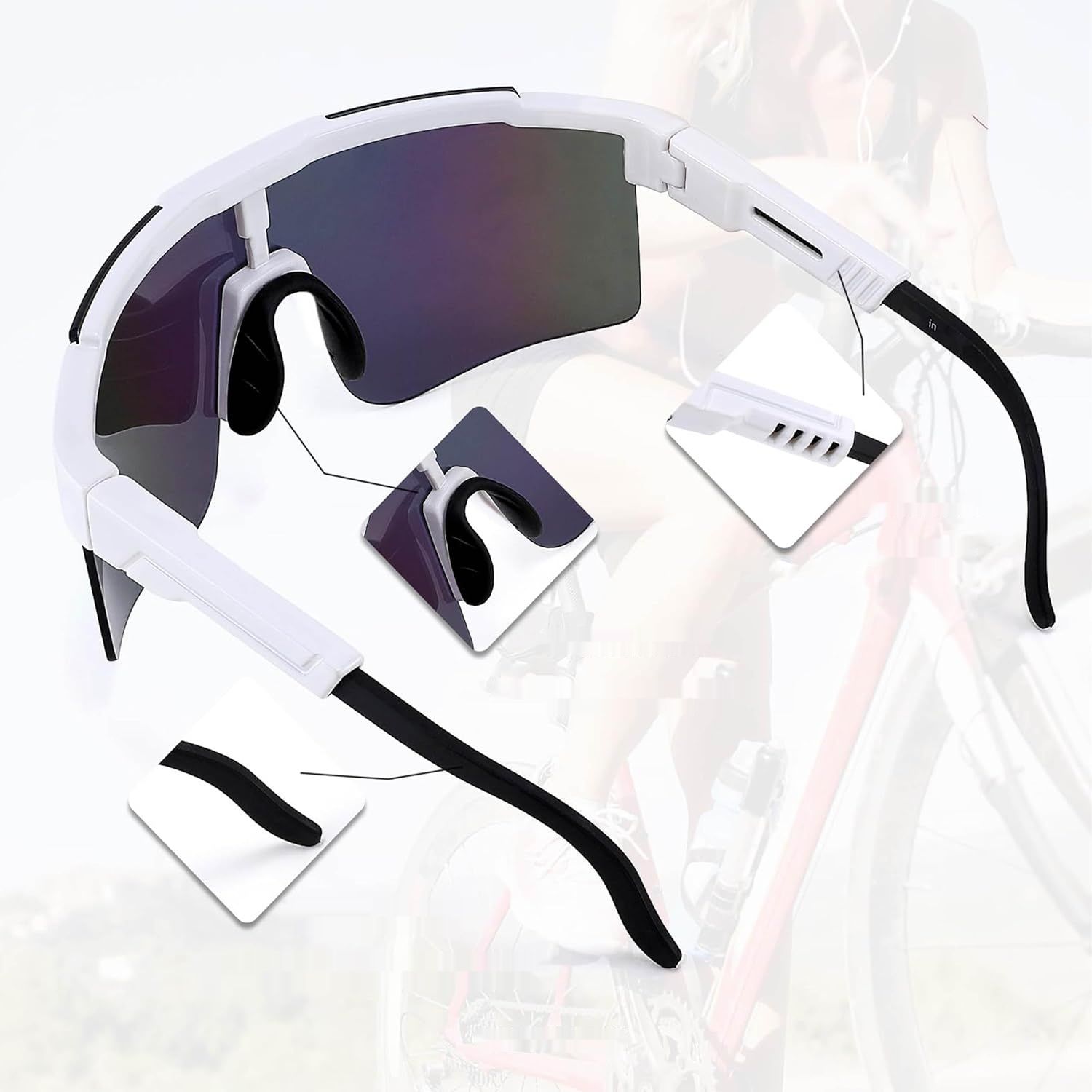 FEISEDY Sportowe okulary przeciwsłoneczne, ochrona UV400, model B2837