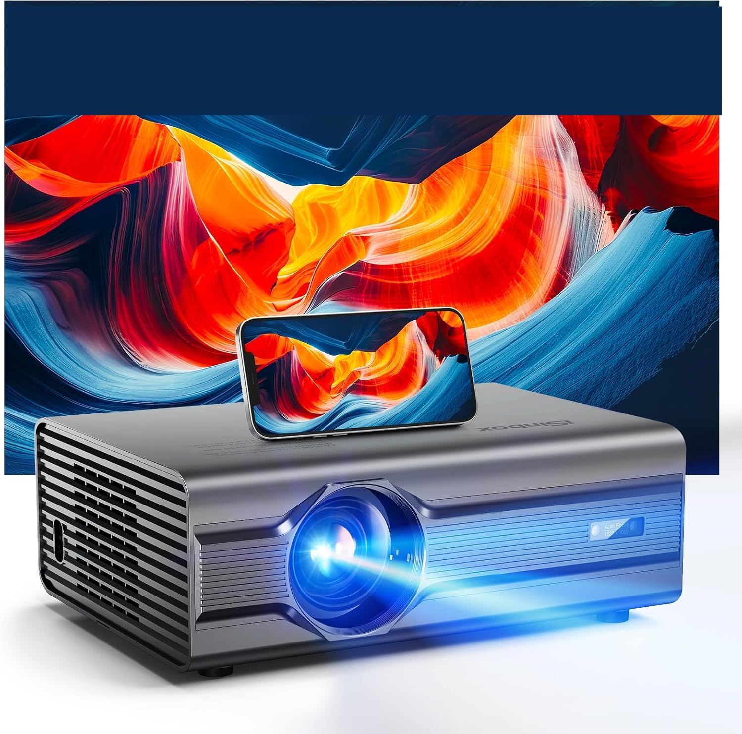 iSinbox 4K Wsparcie Projektor Zewnętrzny z WiFi 6 i Bluetooth