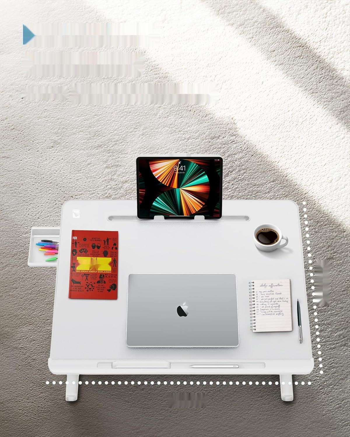 Cooper Desk Pro Stolik Wspierający Czytanie i Laptop (Perłowy Biały)