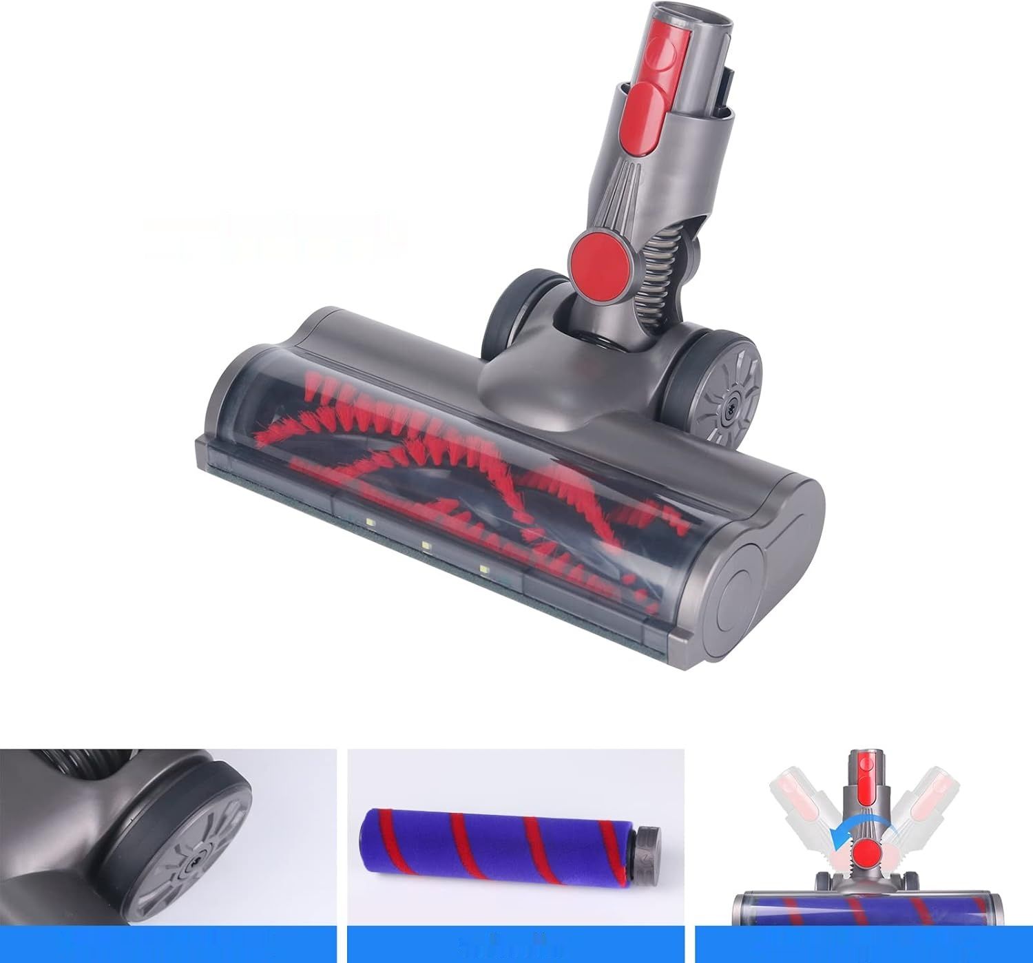 KENVOR Szczotka do V7 V8 V10 V11 V15, z lampkami LED do twardych podłóg