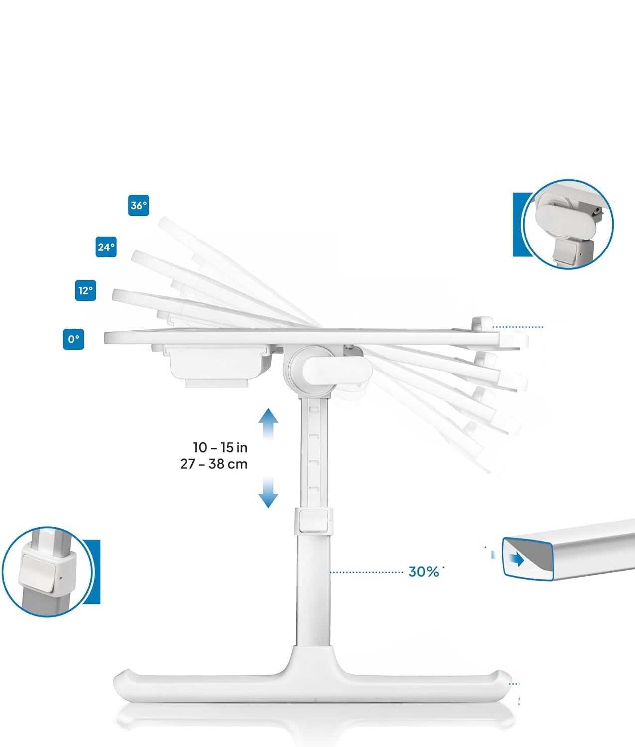 Cooper Desk Pro Stolik Wspierający Czytanie i Laptop (Perłowy Biały)