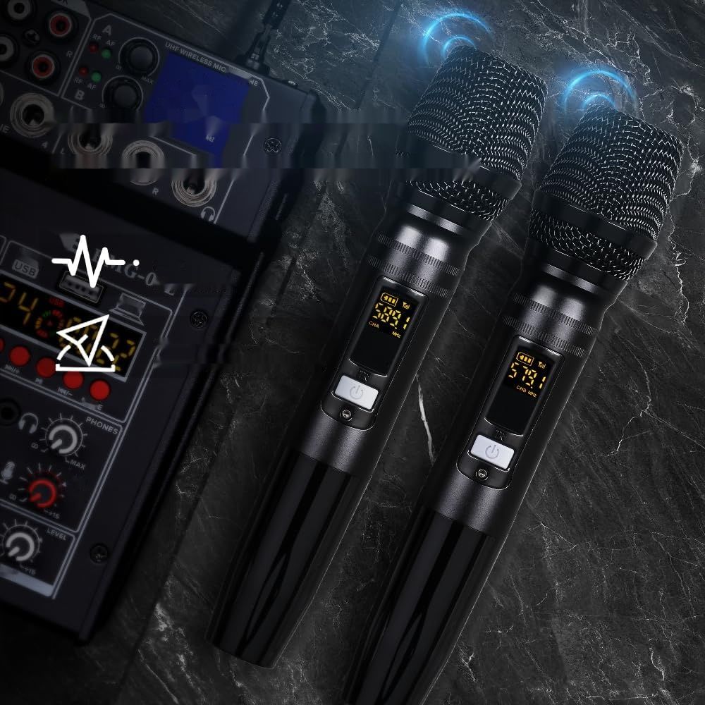 BOMGE 04E Mikser Audio Karaoke, Mikser 4-Kanałowy z Mikrofonem UHF