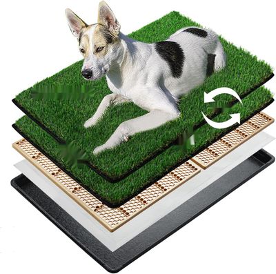MEEXPAWS Duża Sztuczna Trawa dla Psów z Tacą (85 x 59 cm)