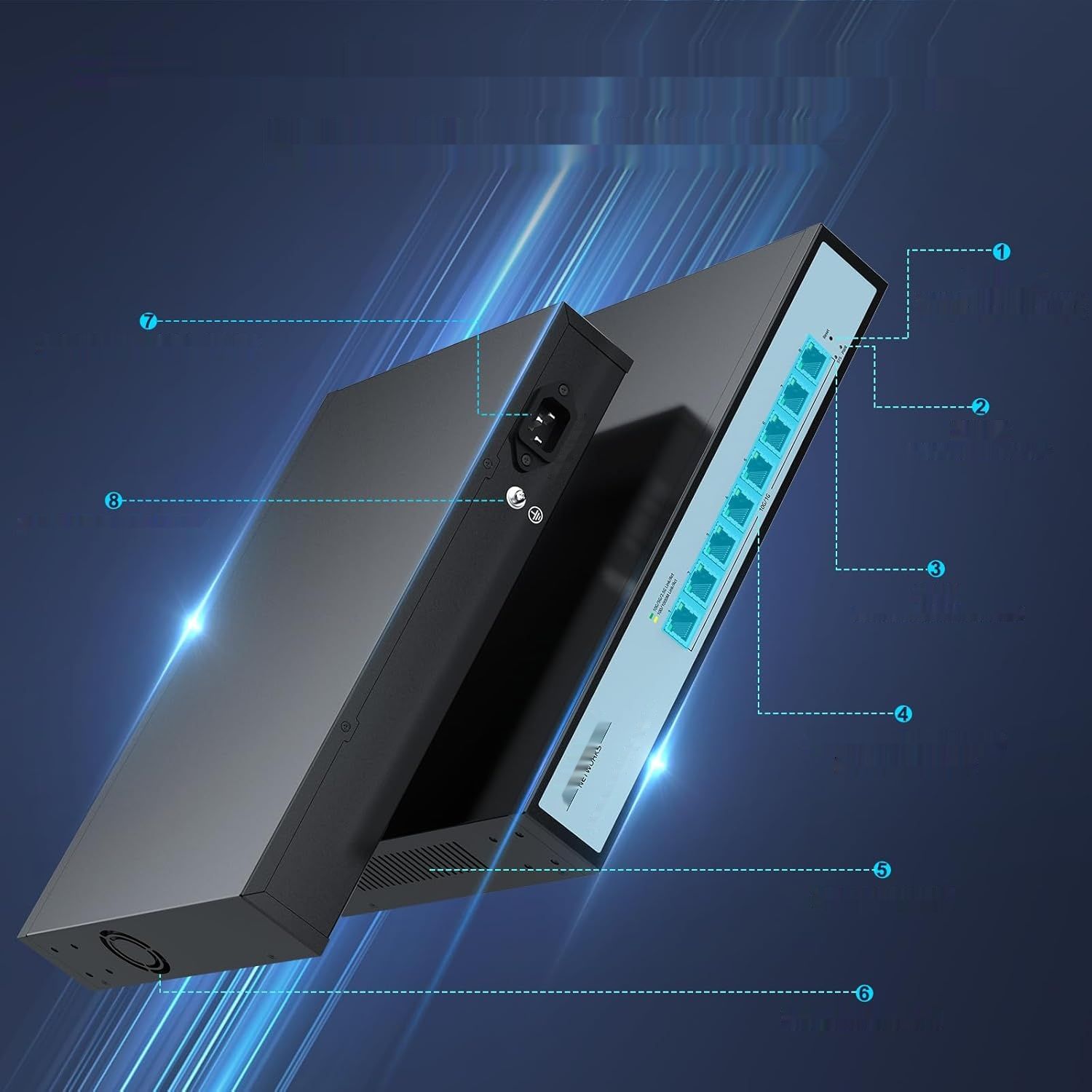 SODOLA 8-portowy przełącznik 10Gbit Easy Web Managed Switch