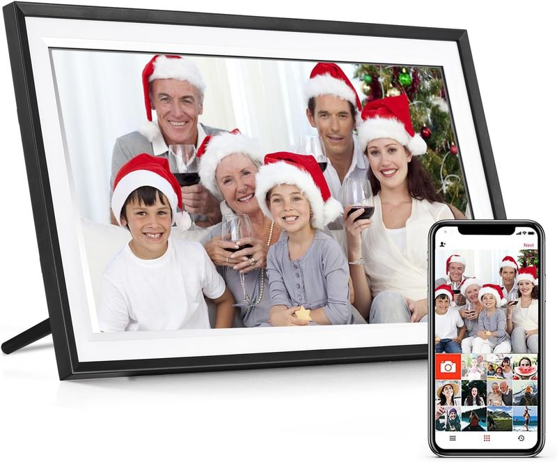УДАЛИ Cyfrowa ramka na zdjęcia Camnoon WLAN 15,6 cala z ekranem dotykowym.