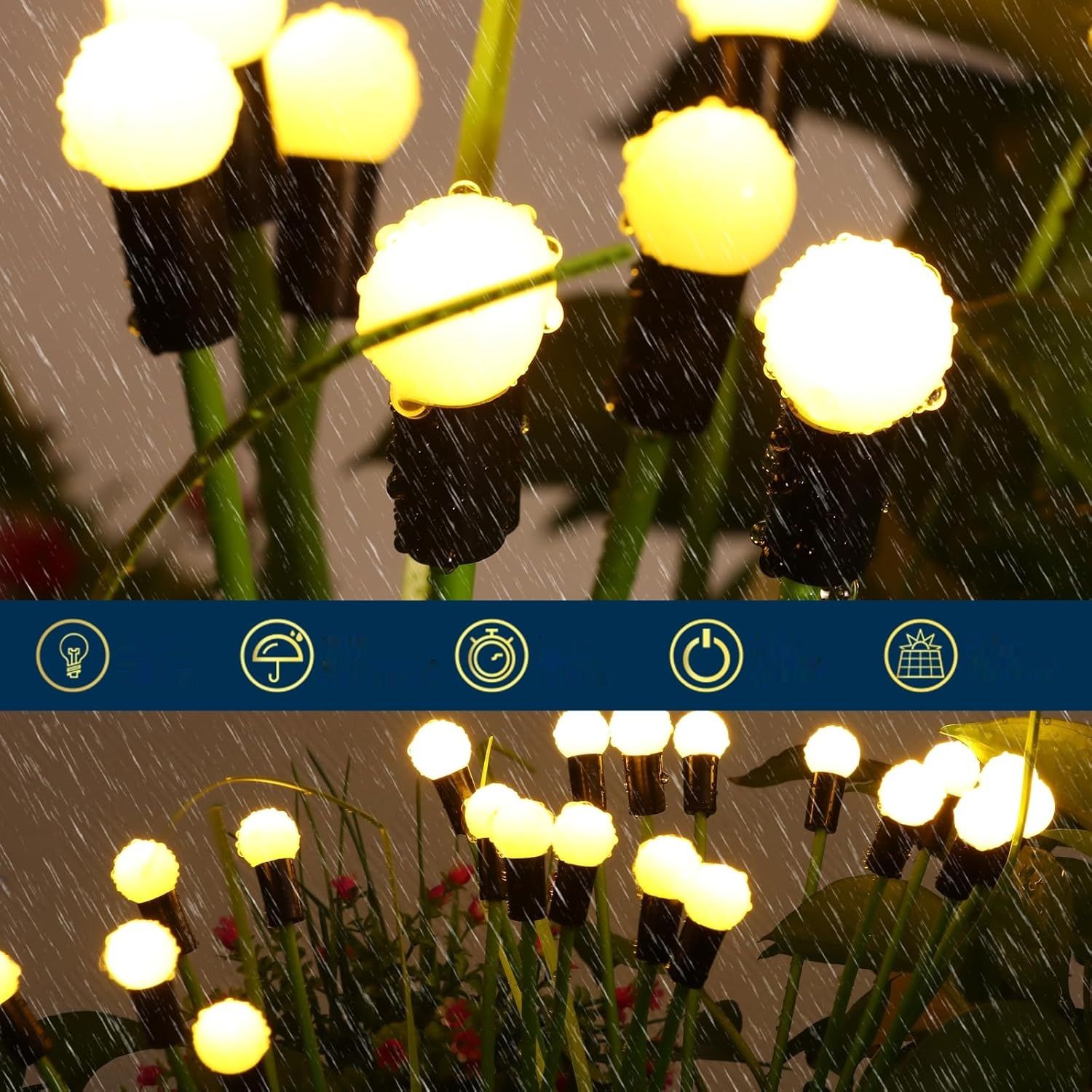 GCMacau Lampki Solarne na Zewnątrz, 20 LED Świetliki Lampki Solarne