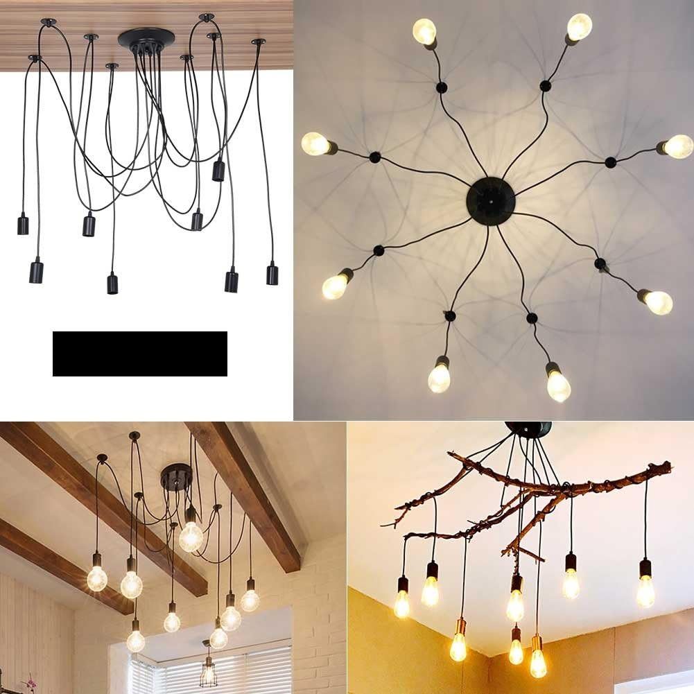 Cocoarm Żyrandol Pająk DIY Sufitowa Lampa Pająk Retro