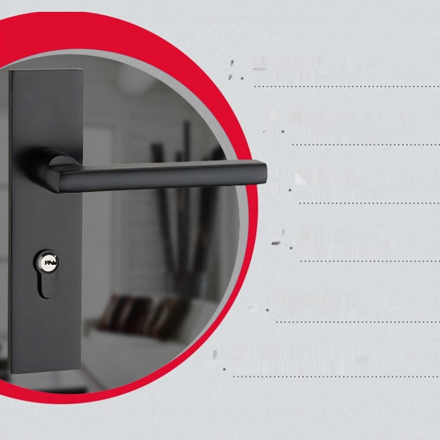 Zestaw zamka z klamką do drzwi Box Lock, komplet ze stopu aluminium.