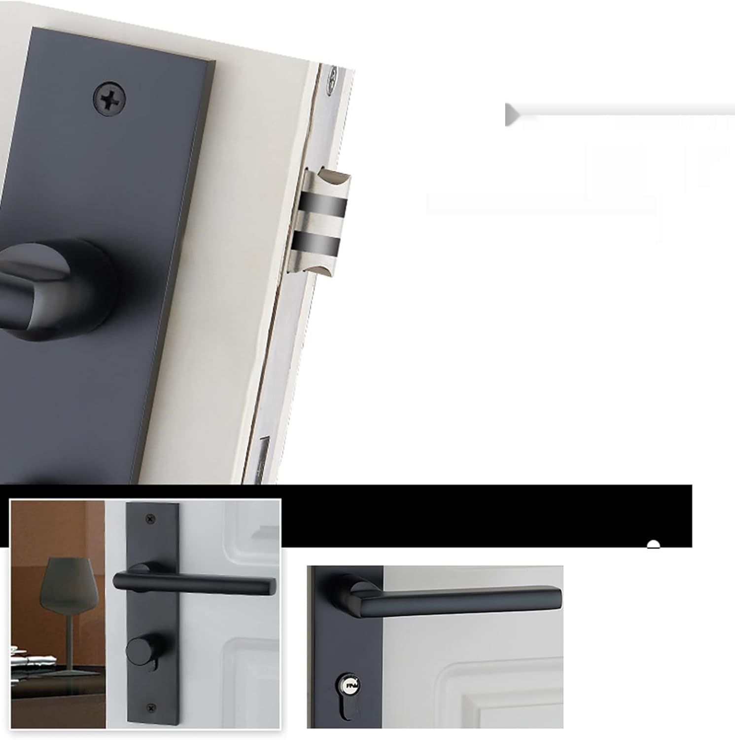 Zestaw zamka z klamką do drzwi Box Lock, komplet ze stopu aluminium.