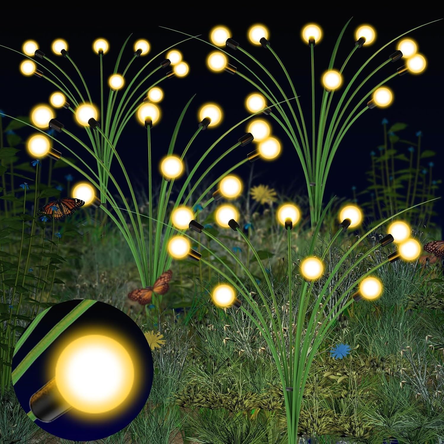 GCMacau Lampki Solarne na Zewnątrz, 20 LED Świetliki Lampki Solarne