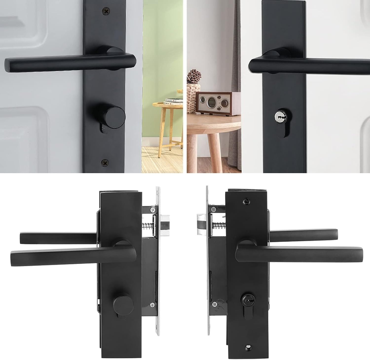 Zestaw zamka z klamką do drzwi Box Lock, komplet ze stopu aluminium.