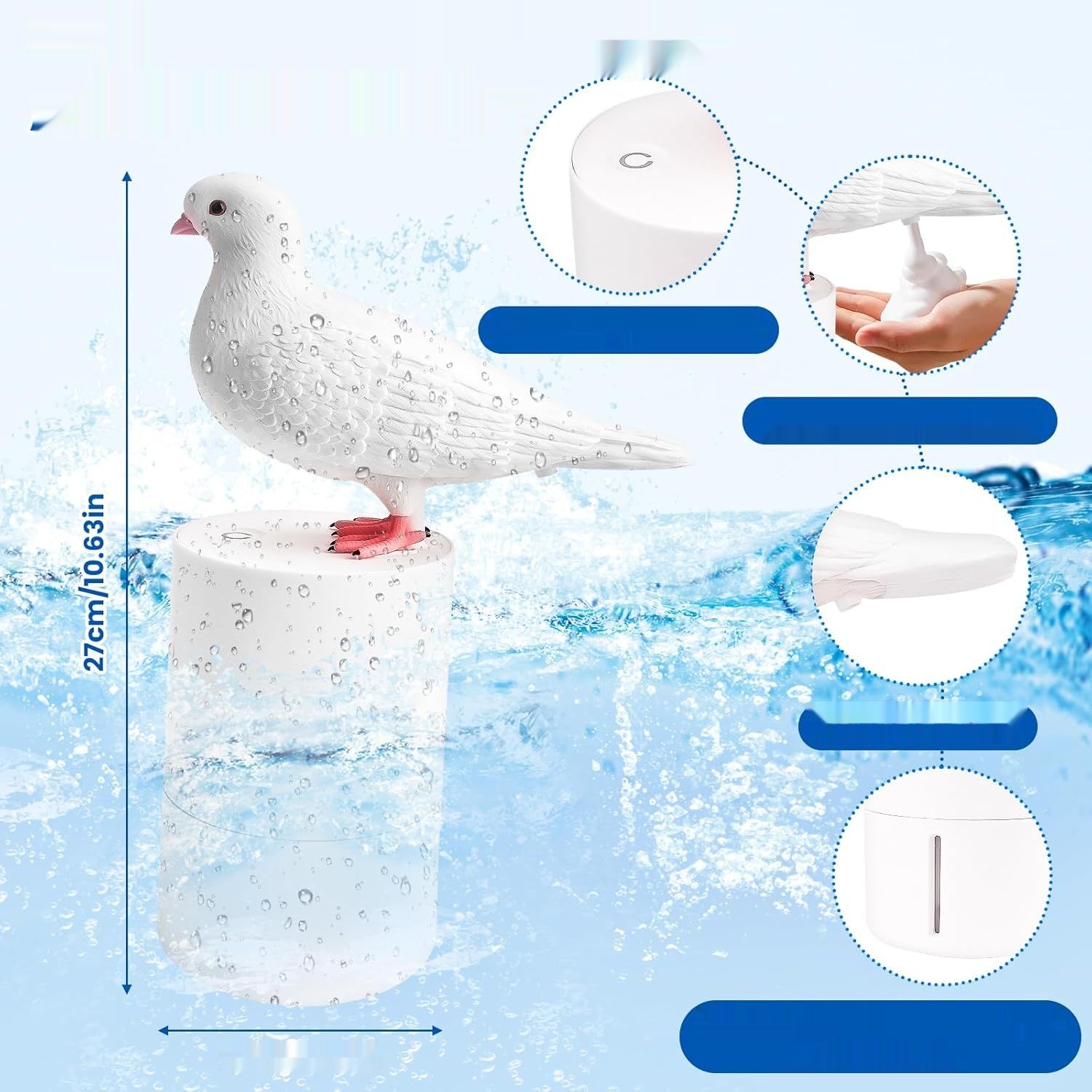 Automatyczny dozownik mydła Pigeon, 300 ml