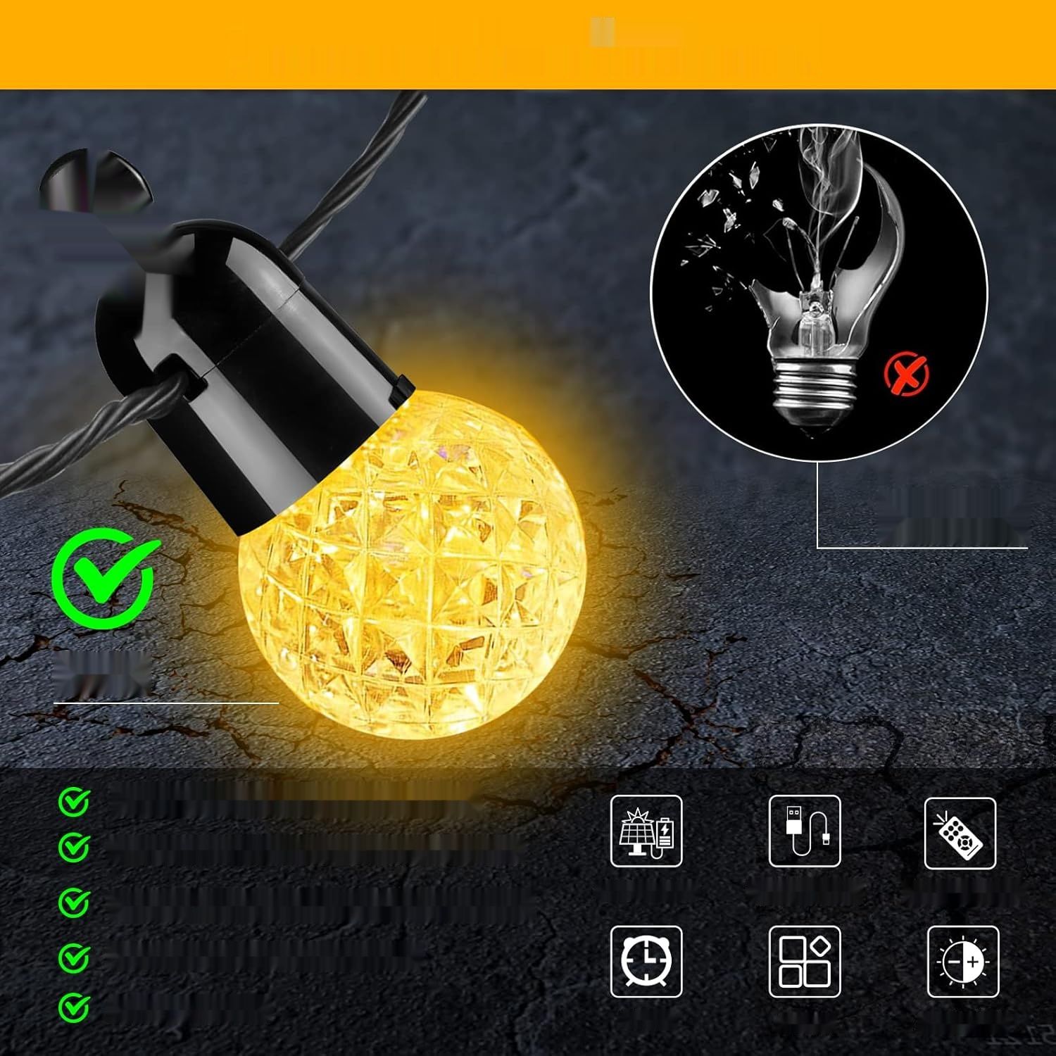 GCMacau G40 Zewnętrzne Solaryjne Lampki Ogrodowe